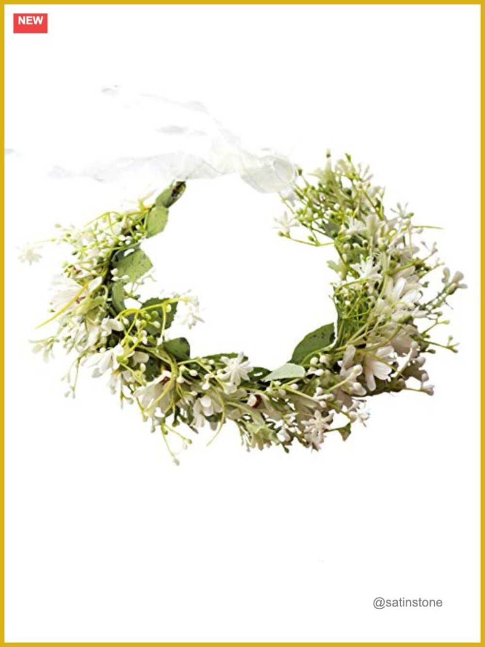 Adjustable Floral Crown Headband Fabric Flower Halo Headpiece
